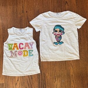 Lola + The Boys White Tees with Colorful Designs